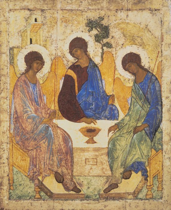 The Hospitality of Abraham (Icon of The Holy Trinity; The Old Testament Trinity) by Andrei Rublev