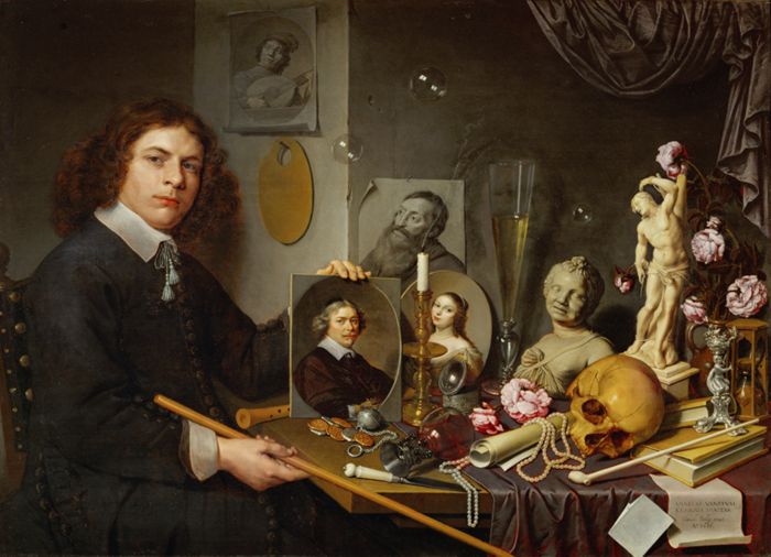 Vanitas Still Life with Self-Portrait by David Bailly