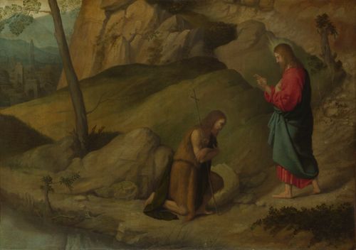 Christ Blessing Saint John the Baptist by Moretto da Brescia