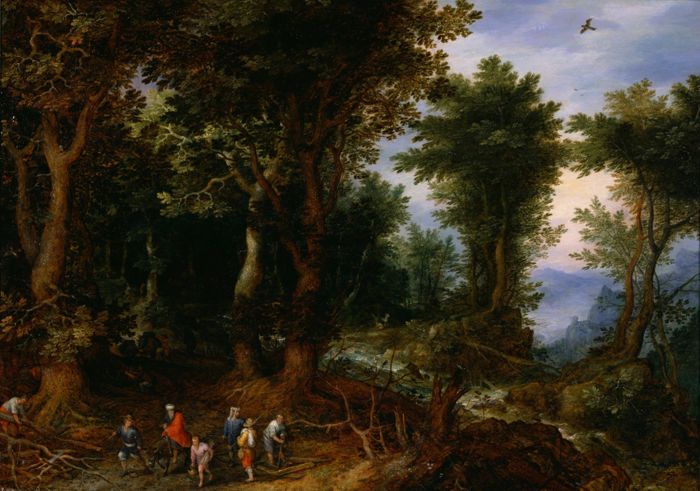 Wooded Landscape with Abraham and Isaac by Jan Brueghel the Elder 