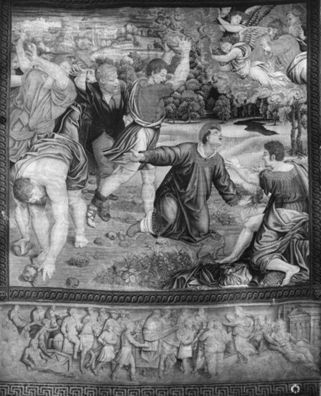 The Stoning of St Stephen by Worshop of Pieter van Aelst, from cartoon by Raphael