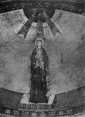 The Virgin and Child, destroyed apse mosaic from The Church of the Dormition, Nicaea by Unknown Byzantine artist