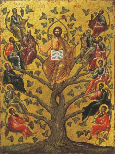 Christ the True Vine icon by Unknown Greek school