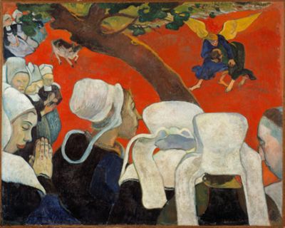 Vision of the Sermon (Jacob Wrestling with the Angel) by Paul Gauguin