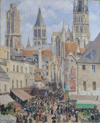 Rue de l'Épicerie, Rouen (Effect of Sunlight) by Camille Pissarro