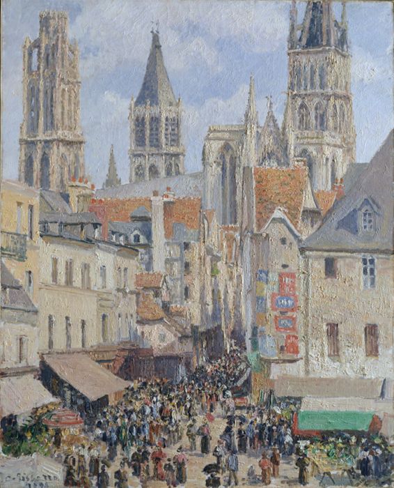 Rue de l'Épicerie, Rouen (Effect of Sunlight) by Camille Pissarro