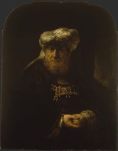 A man in Oriental Costume (King Uzziah Stricken by Leprosy) by Rembrandt van Rijn 