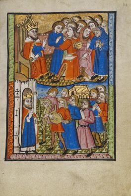 David Bringing the Ark of the Covenant to Jerusalem, from Illustrated Vita Christi by Unknown English artist 