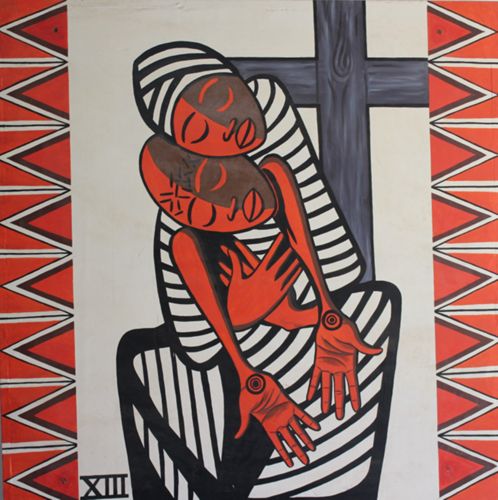 Jesus is taken down from the Cross (Station of the Cross no. 13) by Engelbert Mveng 
