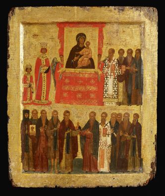 Icon on the Triumph of Orthodoxy (Icon of the Sunday of Orthodoxy) by Unknown Byzantine artist 