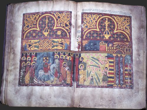 Entry to Jerusalem, from the Kebran Gospels by Unknown Ethiopian artist
