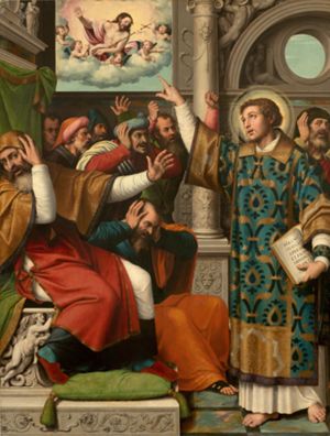 Saint Stephen Accused of Blasphemy by Juan de Juanes