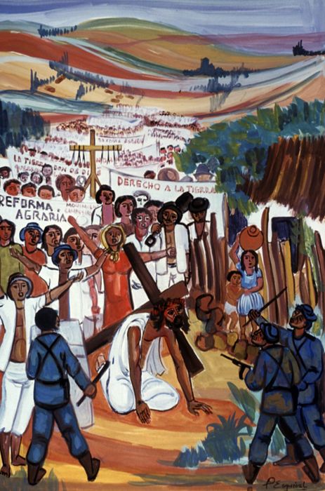 7th Station of the Cross: The Land Question by Adolfo Pérez Esquivel 