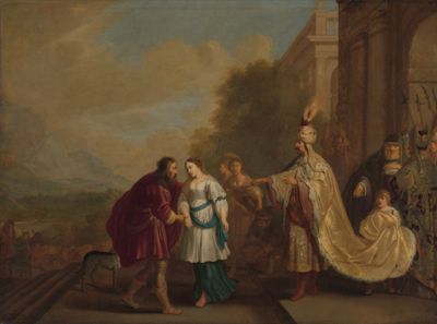 Pharaoh gives Sarah back to Abraham by Isaac Isaacsz.