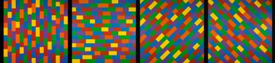 Wall Drawing #1144, Broken Bands of Color in Four Directions by Sol Lewitt