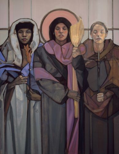 Companion: Mary Magdalene with Joanna and Susanna, (The Succession of Mary Magdalene) Triptych, First Panel by Janet McKenzie