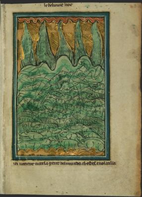 The Flood of Noah, leaf from Bible Pictures by William de Brailes