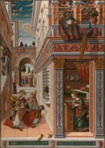 The Annunciation, with Saint Emidius, by Carlo Crivelli