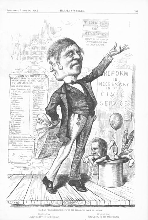 'S. J. T. as "Mr. Facing-Both Ways"', in Harper’s Weekly, by A.B. Frost