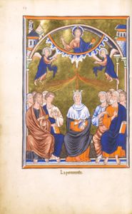 Pentecost, from the Ingeborg Psalter (Psalterium Ingeburgae reginae)