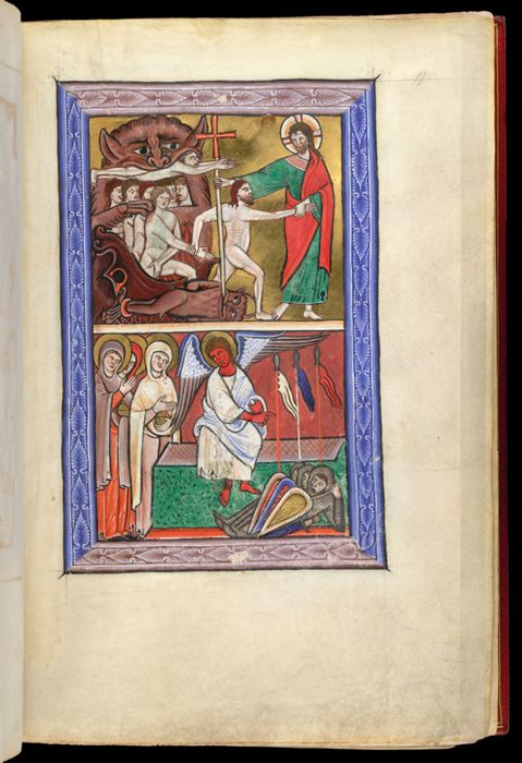 The Harrowing of Hell from Arundel 157, fol. 11r by Unknown English Artist