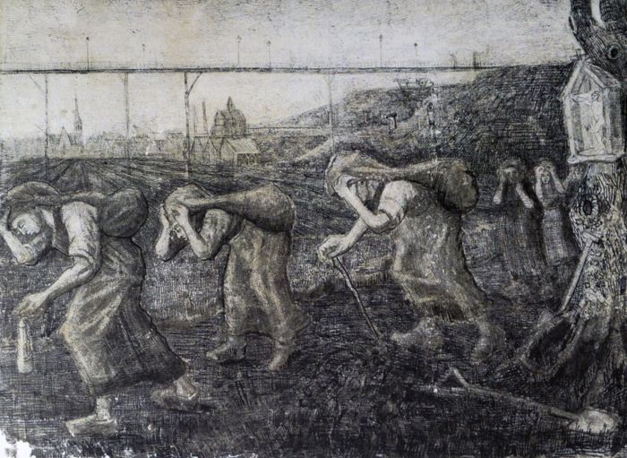 The Bearers of the Burden (Miner's Wives Carrying Sacks) by Vincent van Gogh