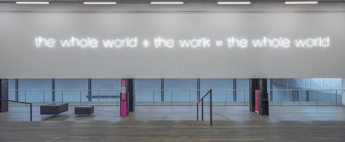 Work No. 232: the whole world + the work = the whole world, by Martin Creed