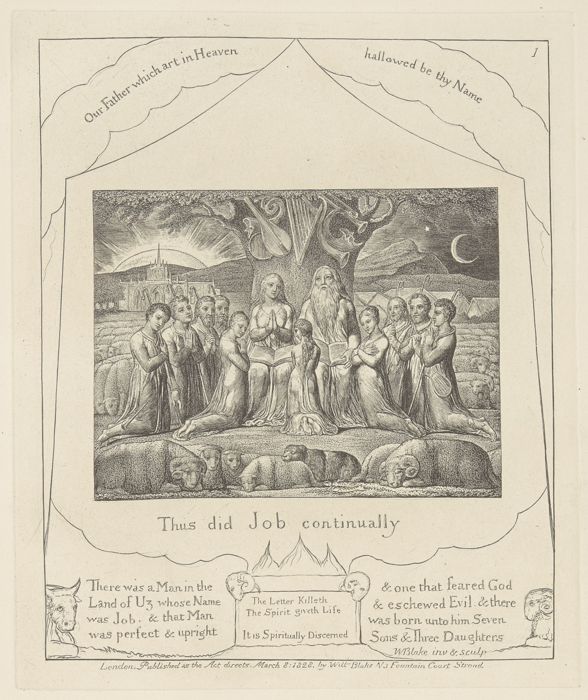 Book of Job, Plate 1, Job and His Family by William Blake