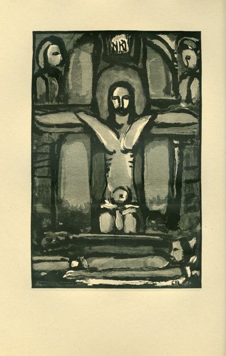 Crucifixion, an engraving from the 'Passion' text by André Suarès, Georges Rouault