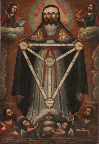 Trifacial Trinity (Trinidad trifacial) by Anonymous, Cusco School