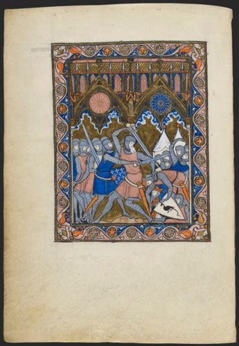 The Victory of Abraham over the Four Kings from Psautier dit de saint Louis by Master of Abraham