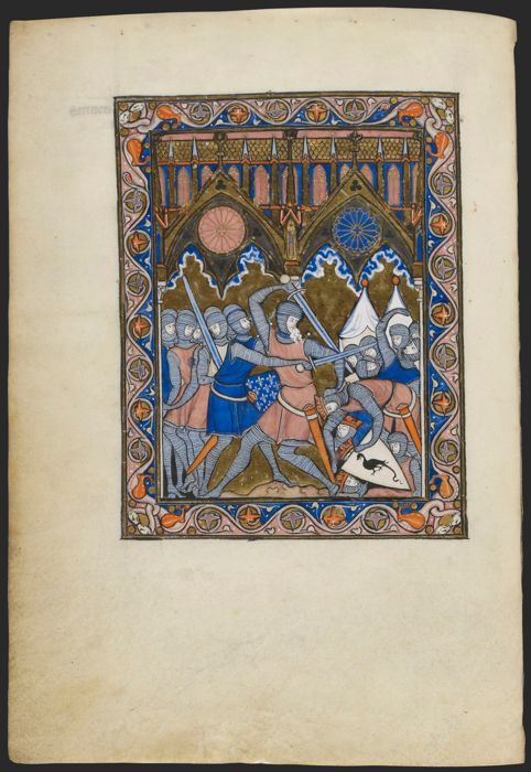 The Victory of Abraham over the Four Kings from Psautier dit de saint Louis by Master of Abraham