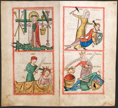 Jael from Speculum humanae salvationis by Unknown, Northwestern Germany