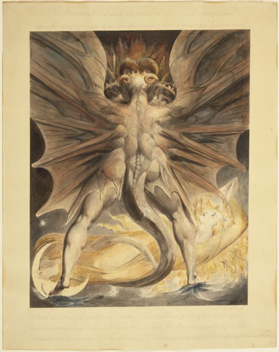 The Great Red Dragon and the Woman Clothed with the Sun (Rev 12:1–4) by William Blake