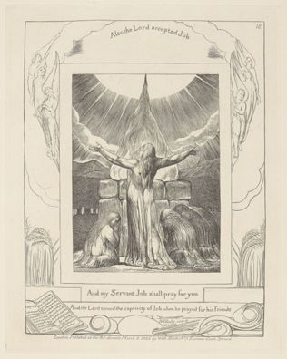 Book of Job, Plate 18, Job's Sacrifice by William Blake