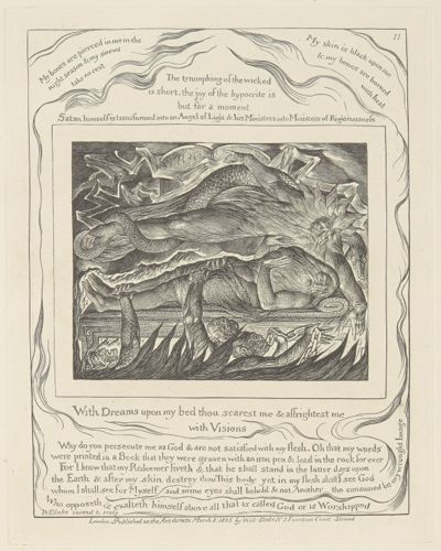 Book of Job, Plate 11, Job's Evil Dreams by William Blake