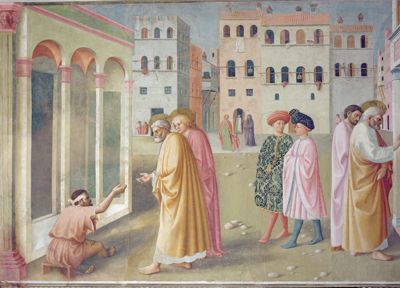 Peter and John Healing the Lame Man by Masolino and Masaccio