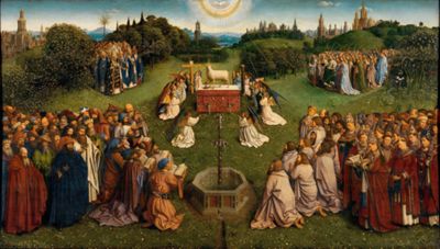 The Ghent Altarpiece (Adoration of the Mystic Lamb) by Hubert van Eyck and Jan van Eyck