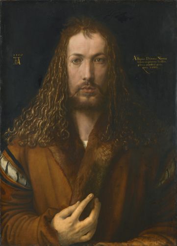 Self Portrait in a Fur-Trimmed Robe by Albrecht Dürer