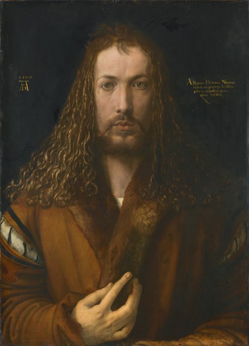 Self Portrait in a Fur-Trimmed Robe by Albrecht Dürer