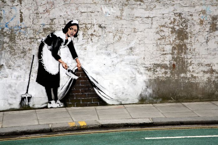 Maid in London (Sweeping It Under the Carpet) by Banksy