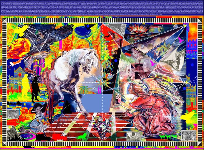 White Horse: And I Saw Heaven Opened (Panel 13) by Irene Barberis