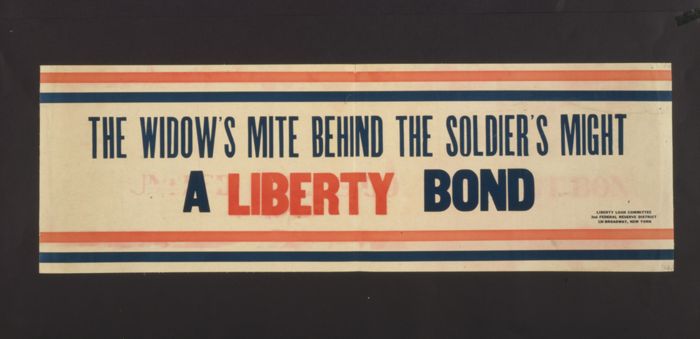 The Widow's Mite Behind the Soldier's Might⁠—A Liberty Bond by Unknown American artist 