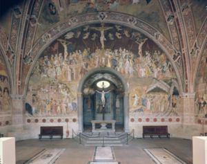 Road to Calvary, Crucifixion, and Descent into Limbo by Andrea da Firenze (Andrea di Bonaiuto)