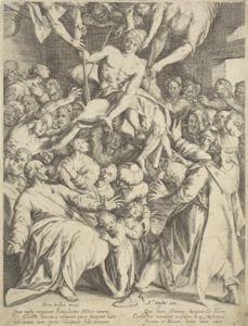 The Paralytic Lowered Through the Roof to Christ (Verlamde door het dak naar Christus neergelaten) by Willem Isaacsz. van Swanenburg