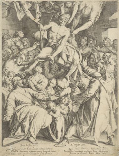 The Paralytic Lowered Through the Roof to Christ (Verlamde door het dak naar Christus neergelaten) by Willem Isaacsz. van Swanenburg
