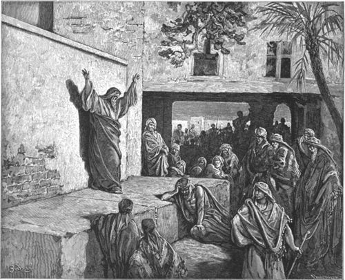 Micah Exhorting the Israelites to Repent, from Dore Bible by Gustave Doré