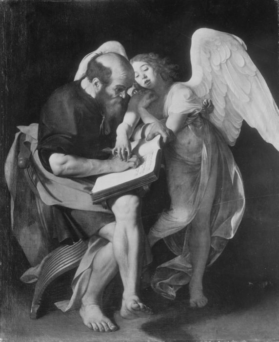Saint Matthew and the Angel by Michelangelo Merisi da Caravaggio