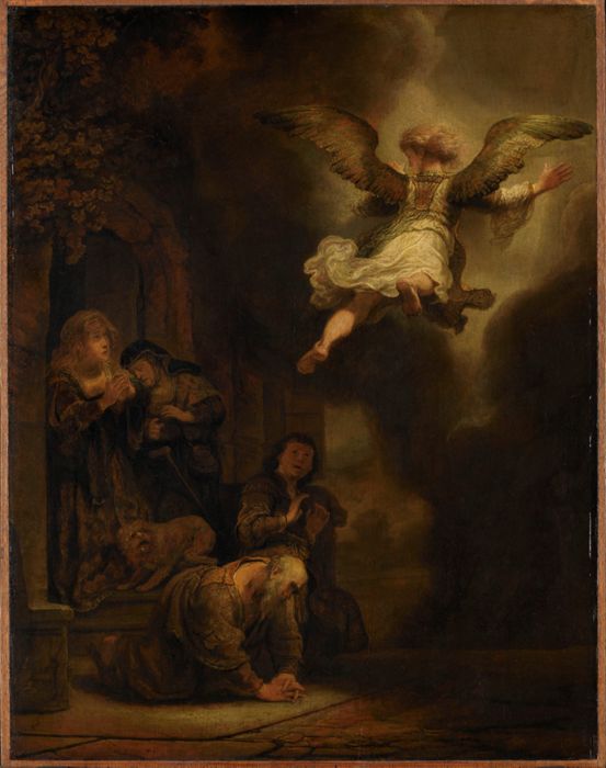The Archangel Raphael Leaving the Family of Tobit by Rembrandt van Rijn